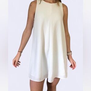 Zara Cream Sleeveless A-line Dress
